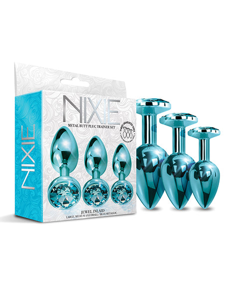 Nixie Jeweled Metal Butt Plug Trainer Set