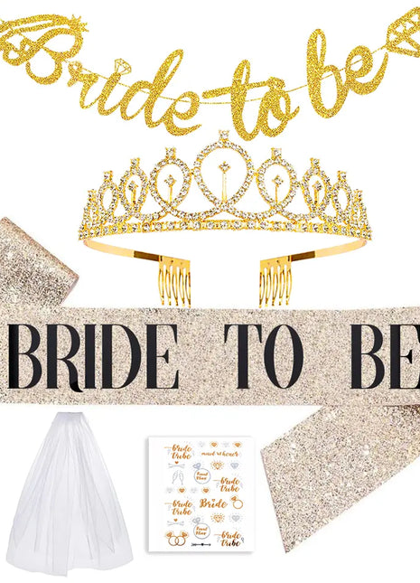5 piece Bride to Be Set - Gold