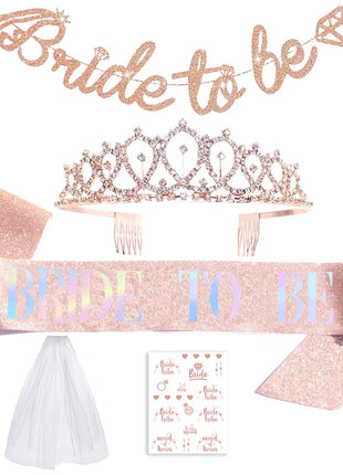 5 piece Bride to Be Sash Kit