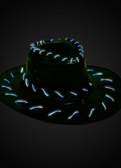 Leatherette Light Up Cowboy Hat