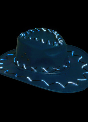 Leatherette Light Up Cowboy Hat