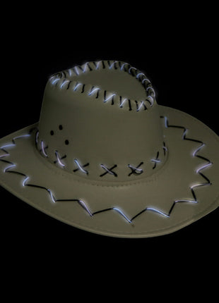 Leatherette Light Up Cowboy Hat