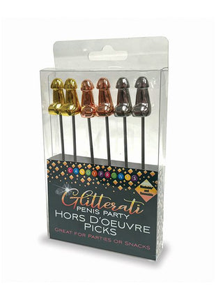Glitterati Penis Hor D'Oeuvre Picks - Set of 6