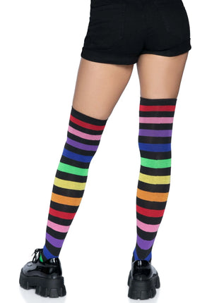Aurora Rainbow Thigh High Socks