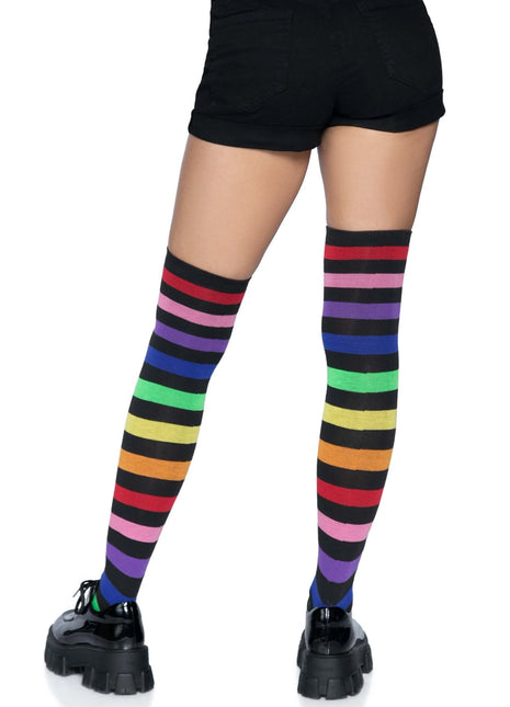 Aurora Rainbow Thigh High Socks