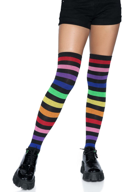 Aurora Rainbow Thigh High Socks