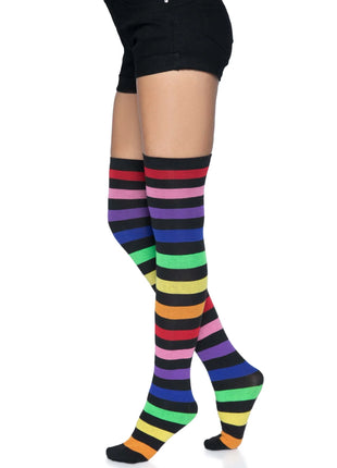 Aurora Rainbow Thigh High Socks
