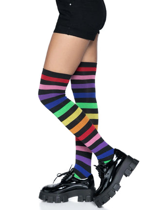 Aurora Rainbow Thigh High Socks