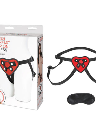 Lux Fetish Red Heart Strap-On Harness
