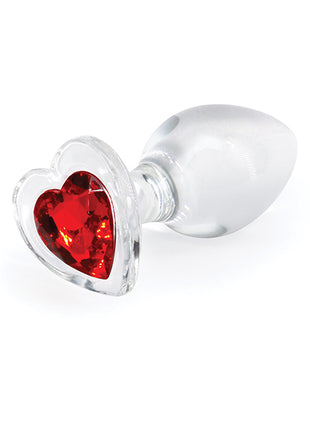 Crystal Desires Red Heart Glass Plug
