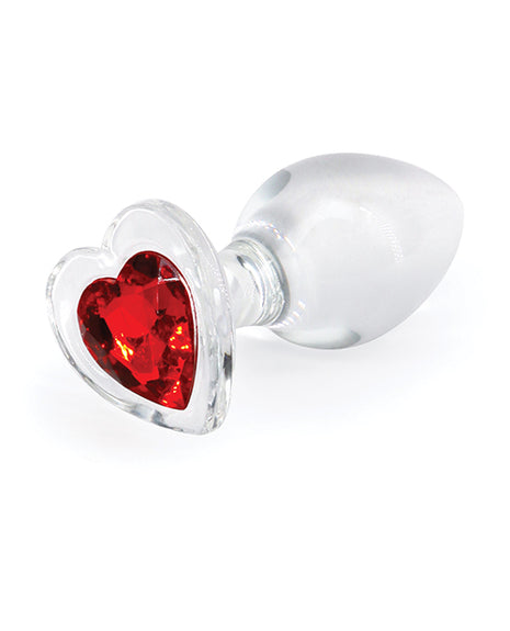 Crystal Desires Red Heart Glass Plug