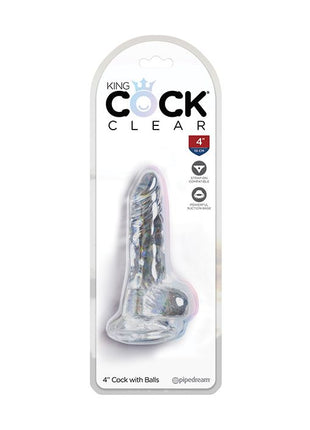 King Cock Clear 4" Cock With Balls
