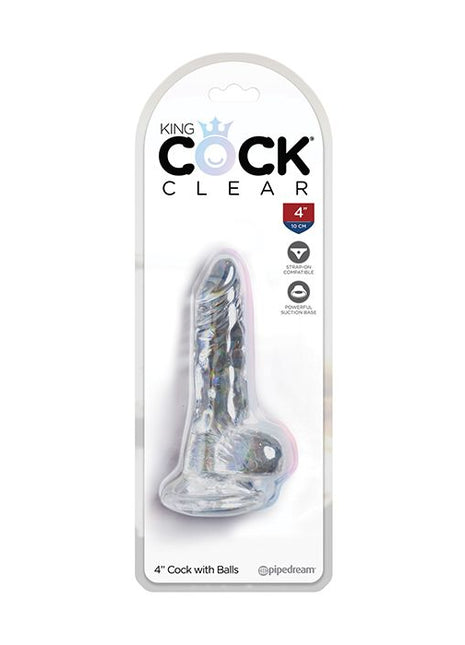 King Cock Clear 4" Cock With Balls