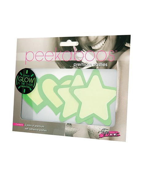 Peekaboos Glow in the Dark Hearts & Stars - 2 pairs