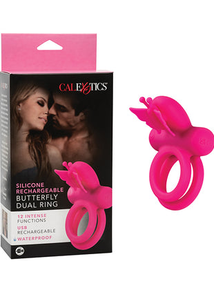 Silicone Rechargeable Butterfly Dual Ring