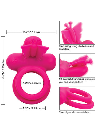 Silicone Rechargeable Butterfly Dual Ring