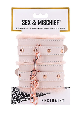 Sex & Mischief Peaches 'n CreaMe Fur Handcuffs 🍑