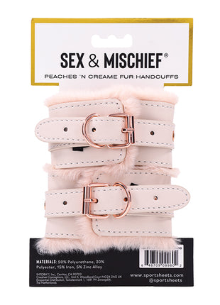 Sex & Mischief Peaches 'n CreaMe Fur Handcuffs 🍑