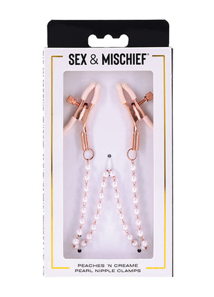 Sex & Mischief Peaches 'n CreaMe Pearl Nipple Clamps 🍑