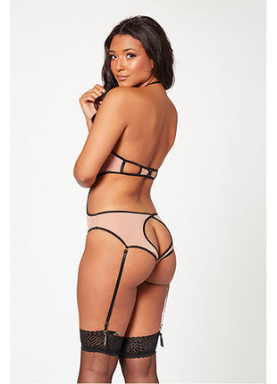 Mesh Cut Out Halter Teddy