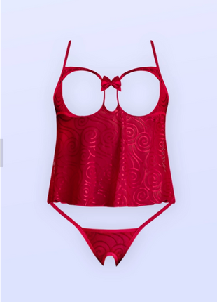 Hypnotic Swirl Cupless & Crotchless Baby Doll & G-String