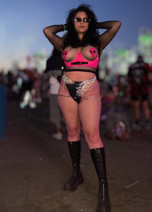 Super Sparkle Watermelly Pink Blacklight Melty Alien Pasties