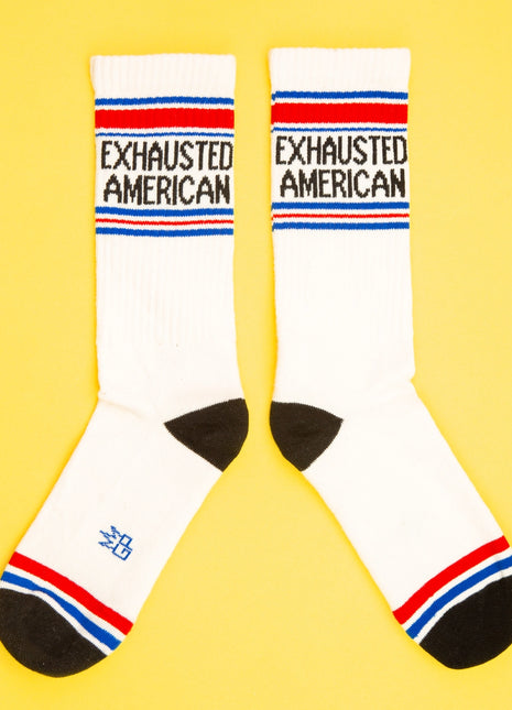 Exhausted American Gym Crew Socks