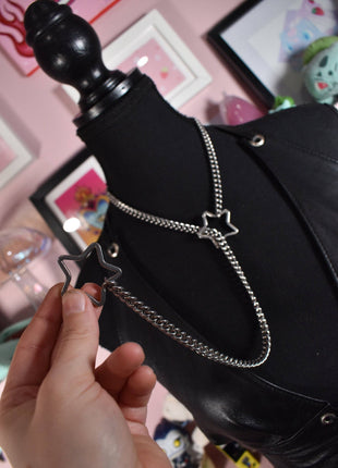 Silver Star Ring Slip Chain