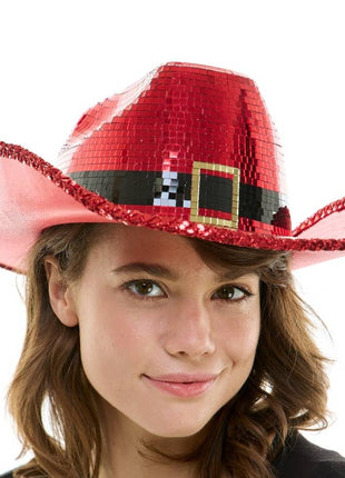 Mirror Ball Santa Cowboy Hat
