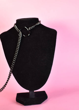 Gunmetal + Black Heart Ring Slip Chain