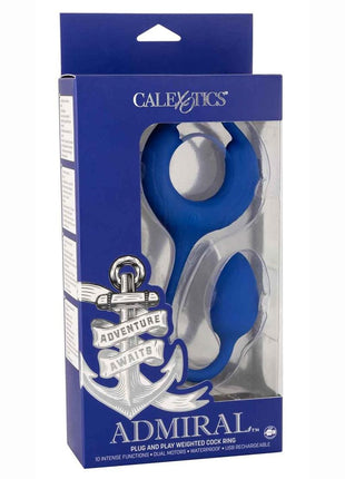Admiral Plug and Play Weighted Silicone Cock Ring - Blue