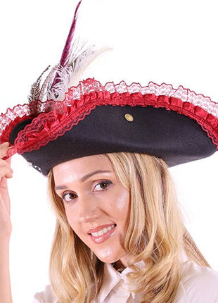 Red Lace Pirate Hat