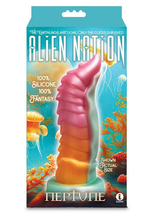 Alien Nation Neptune Silicone Dildo - Magenta/Orange/Purple