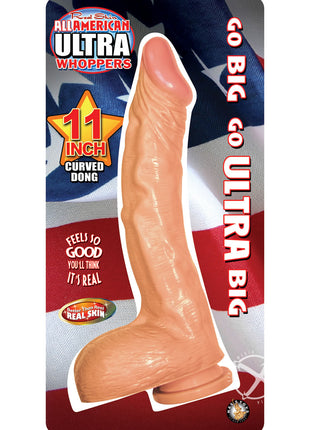 All American Ultra Whoppers Curved Dildo - Vanilla - 11in