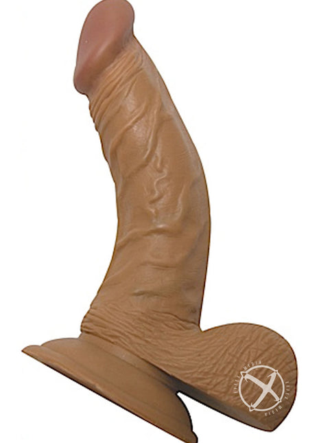 All American Whoppers Dildo with Balls Latin - Caramel - 6.5in