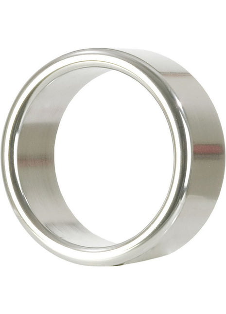 Alloy Metallic Cock Ring - Metal/Silver - Large - 1.75in