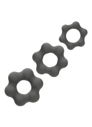 Alpha Liquid Silicone Cock Ring Endurance - Gray/Grey - 3 Piece/Set