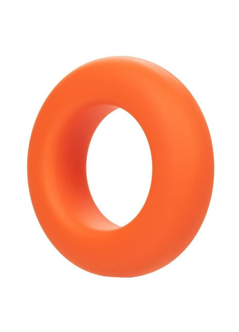 Alpha Liquid Silicone Prolong Cock Ring - Orange - Large