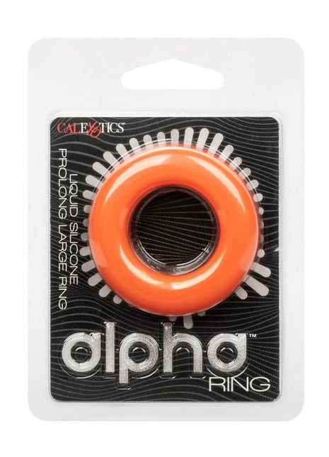 Alpha Liquid Silicone Prolong Cock Ring - Orange - Large