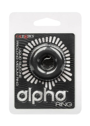 Alpha Liquid Silicone Prolong Cock Ring - Black - Medium
