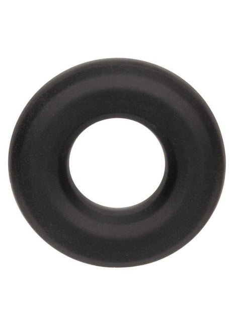 Alpha Liquid Silicone Prolong Cock Ring - Black - Medium
