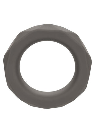 Alpha Liquid Silicone Prolong Presmatic Cock Ring - Gray/Grey