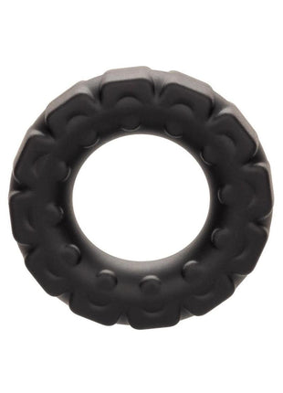 Alpha Liquid Silicone Prolong Tread Cock Ring - Black