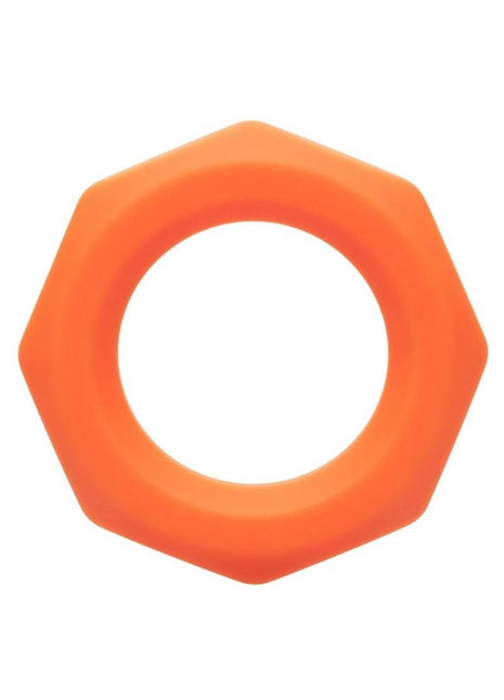 Alpha Liquid Silicone Sexagon Ring - Orange