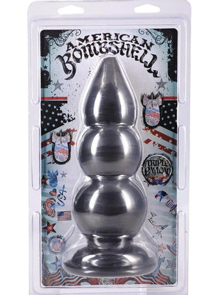 American Bombshell Triple Payload Anal Plug - Gun Metal