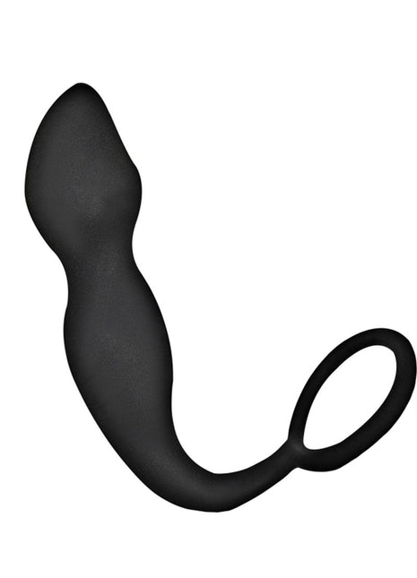 Anal-Ese Collection Butt Plug Silicone Cock Ring - Black