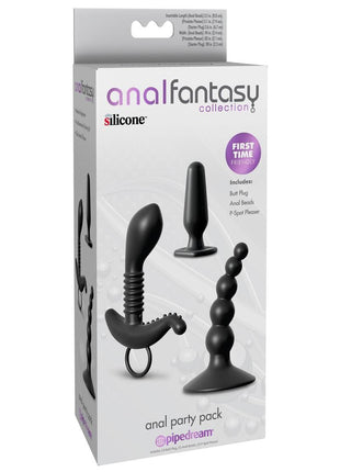 Anal Fantasy Collection Anal Party Pack Silicone - Black - 3 Each Per Box