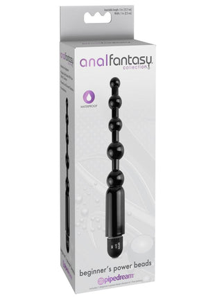 Anal Fantasy Collection Beginner's Power Beads Waterproof - Black - 5in