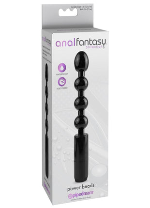 Anal Fantasy Collection Power Beads Waterproof - Black - 5.25in