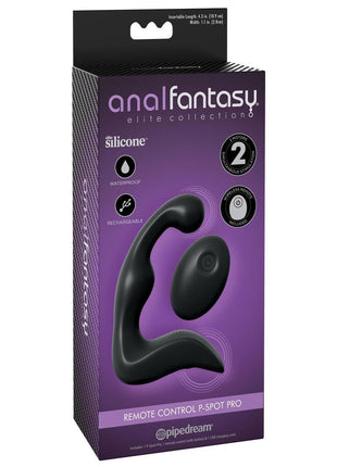 Anal Fantasy Elite Silicone Rechargeable Remote Control P-Spot Pro Waterproof - Black